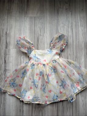 Girls BLUEY Cream Mesh Dress